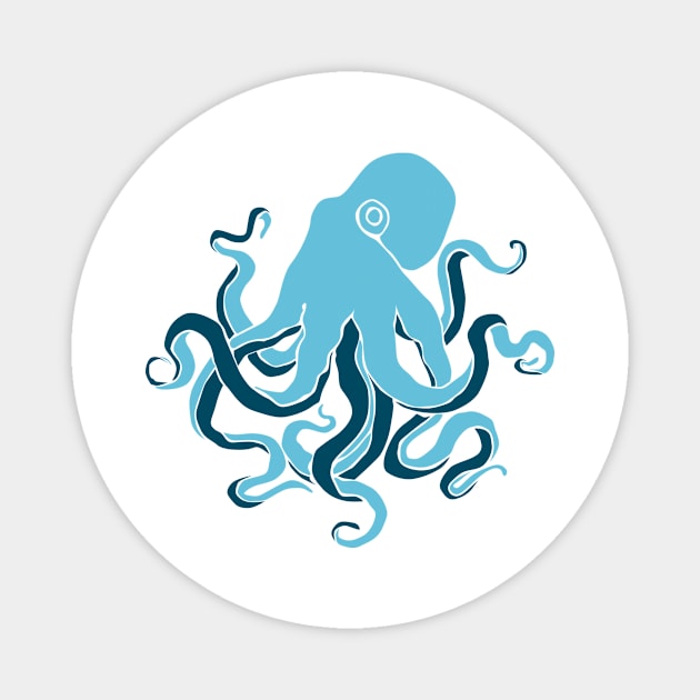 Blue octopus. Magnet by candelanieto